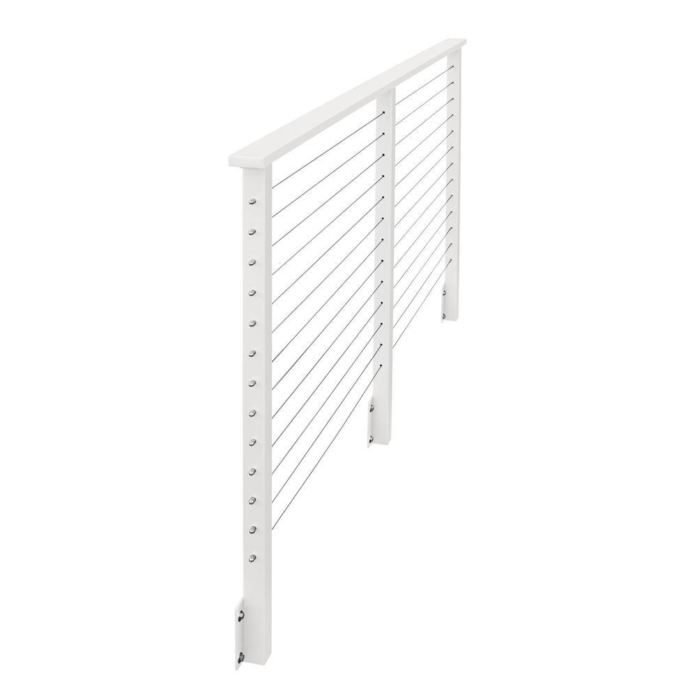 CityPost 54 ft. Deck Cable Railing, 42 in. Face Mount, White