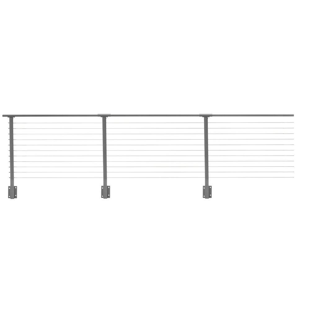 CityPost 56 ft. x 36 in. Grey Deck Cable Railing, Face Mount