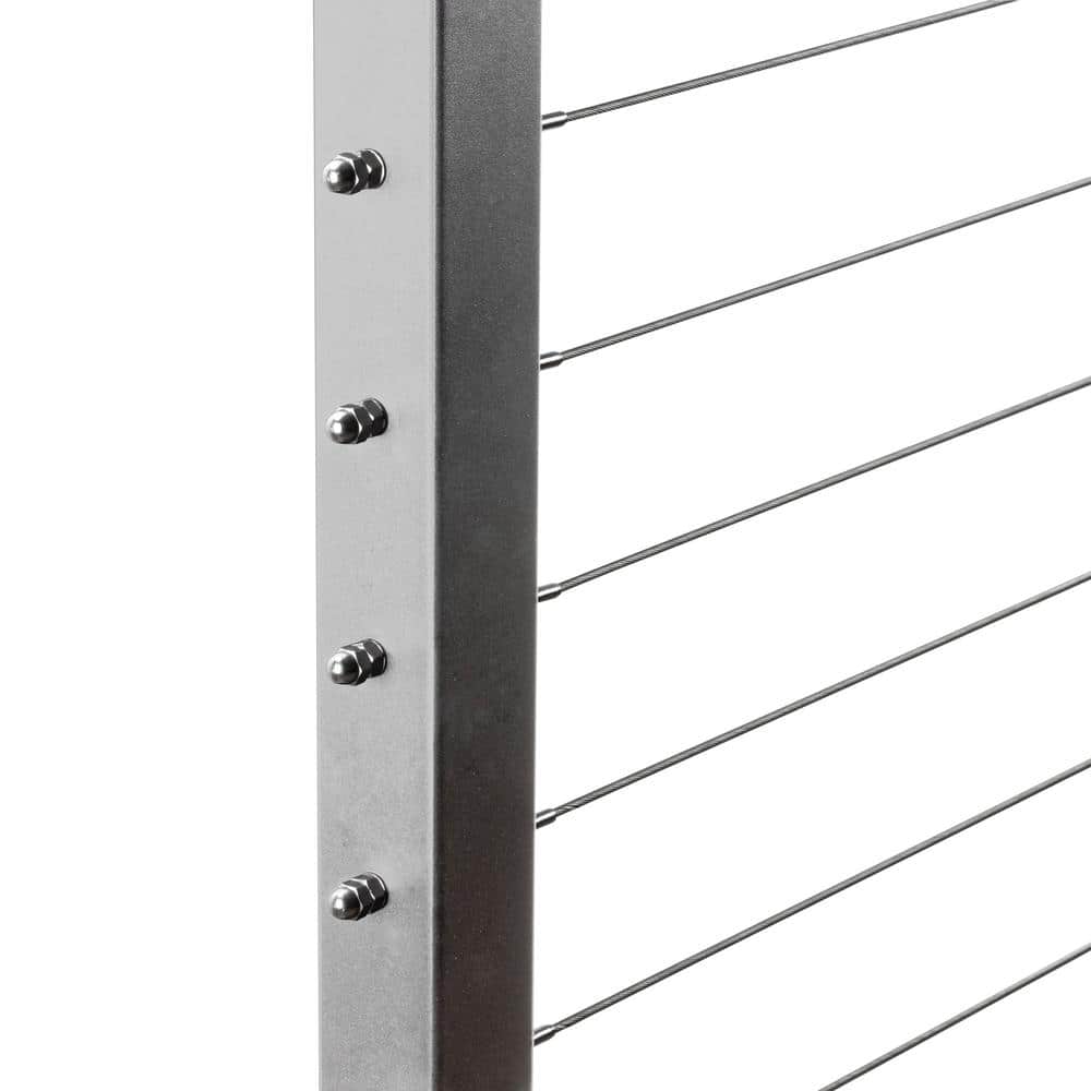 CityPost 58 ft. Deck Cable Railing, 36 in. Base Mount, Grey