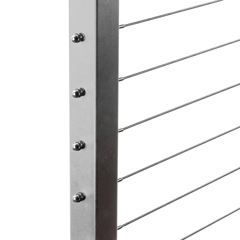 CityPost 58 ft. Deck Cable Railing, 36 in. Face Mount in Grey