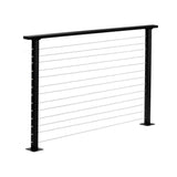 CityPost 6 ft. Deck Cable Railing, 42 in. Base Mount, Black