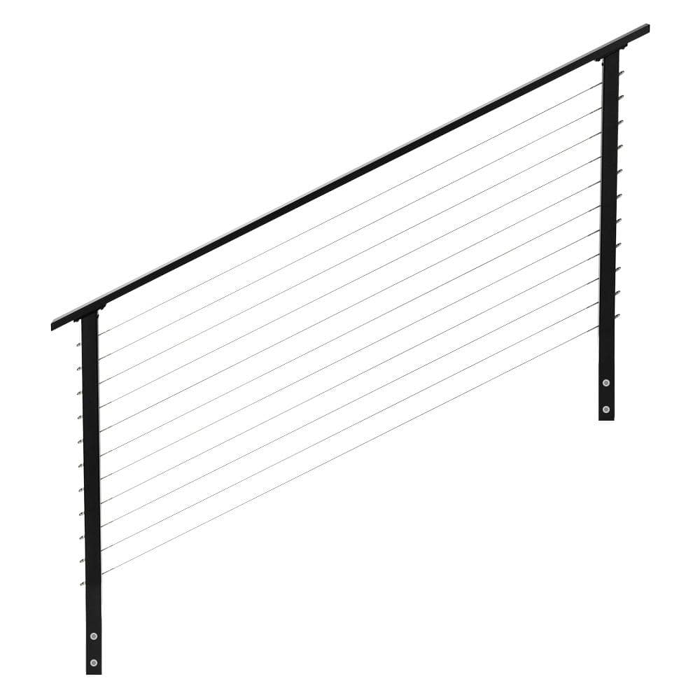 CityPost 6 ft. Stair Cable Railing, 36 in. Face Mount in Black