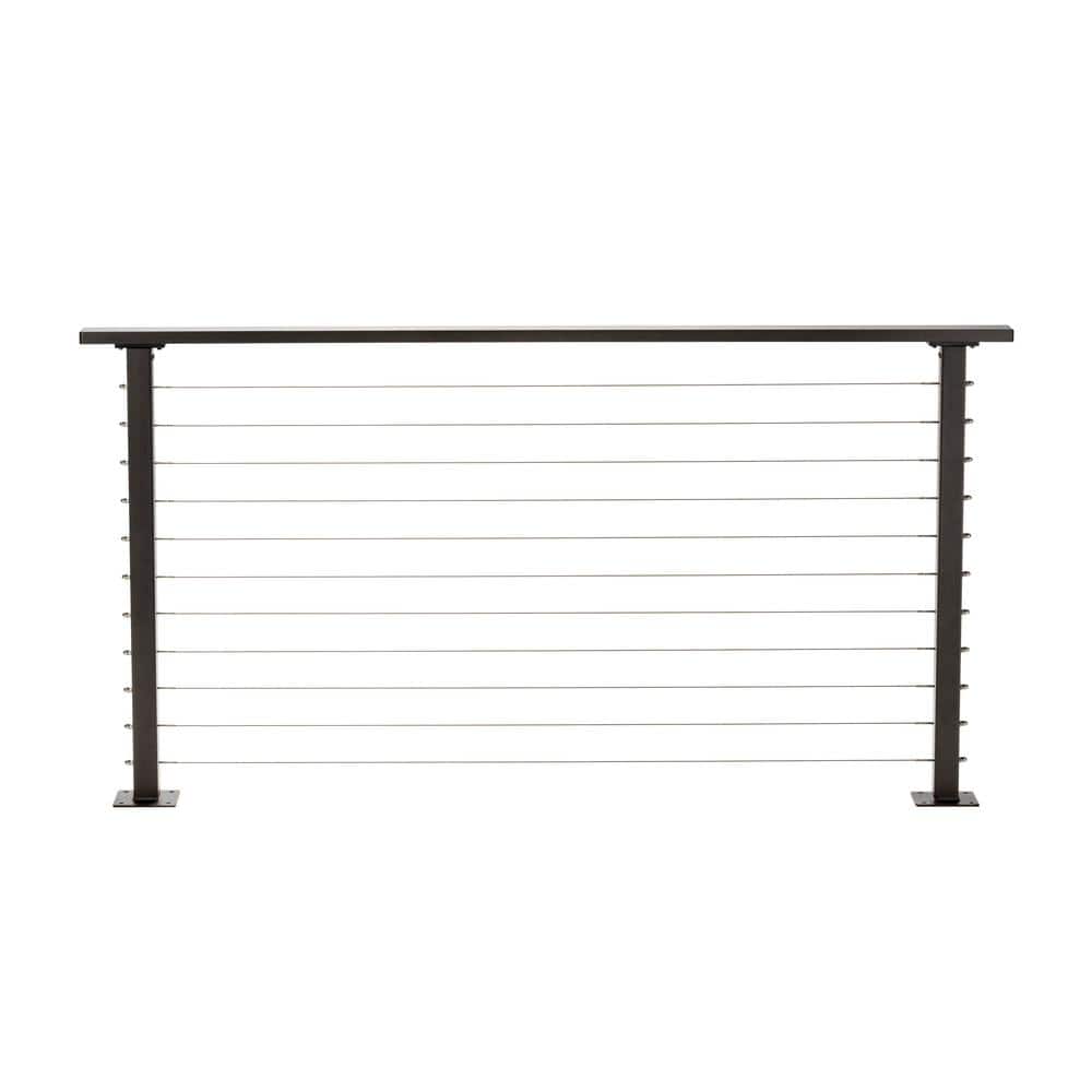 CityPost 6 ft. Deck Cable Railing, 36 in. Base Mount in Bronze