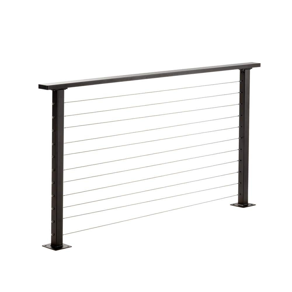 CityPost 6 ft. Deck Cable Railing, 36 in. Base Mount in Bronze