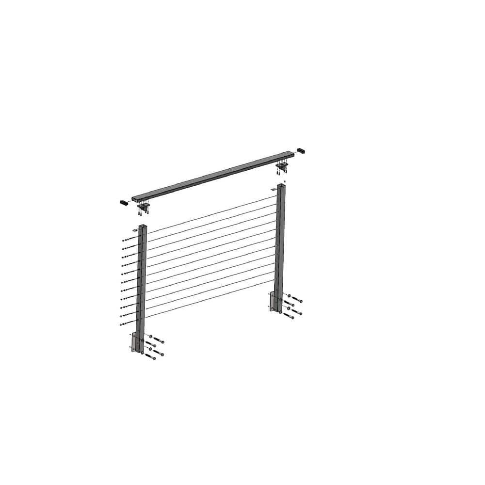CityPost 6 ft. Deck Cable Railing, 36 in. Face Mount, Bronze