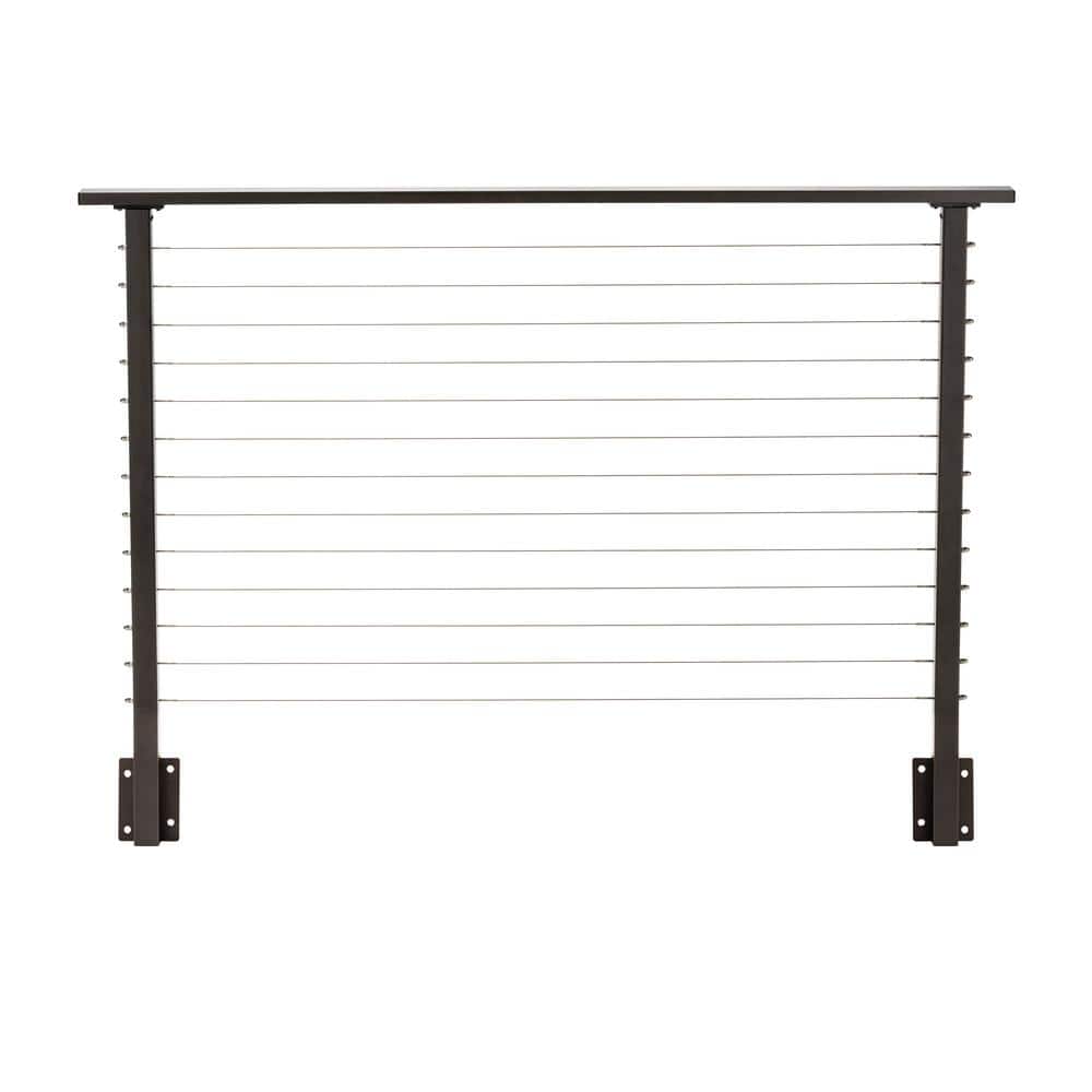 CityPost 6 ft. Deck Cable Railing, 42 in. Face Mount in Bronze