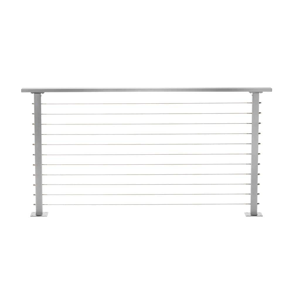 CityPost 6 ft. Deck Cable Railing, 36 in. Base Mount, Grey