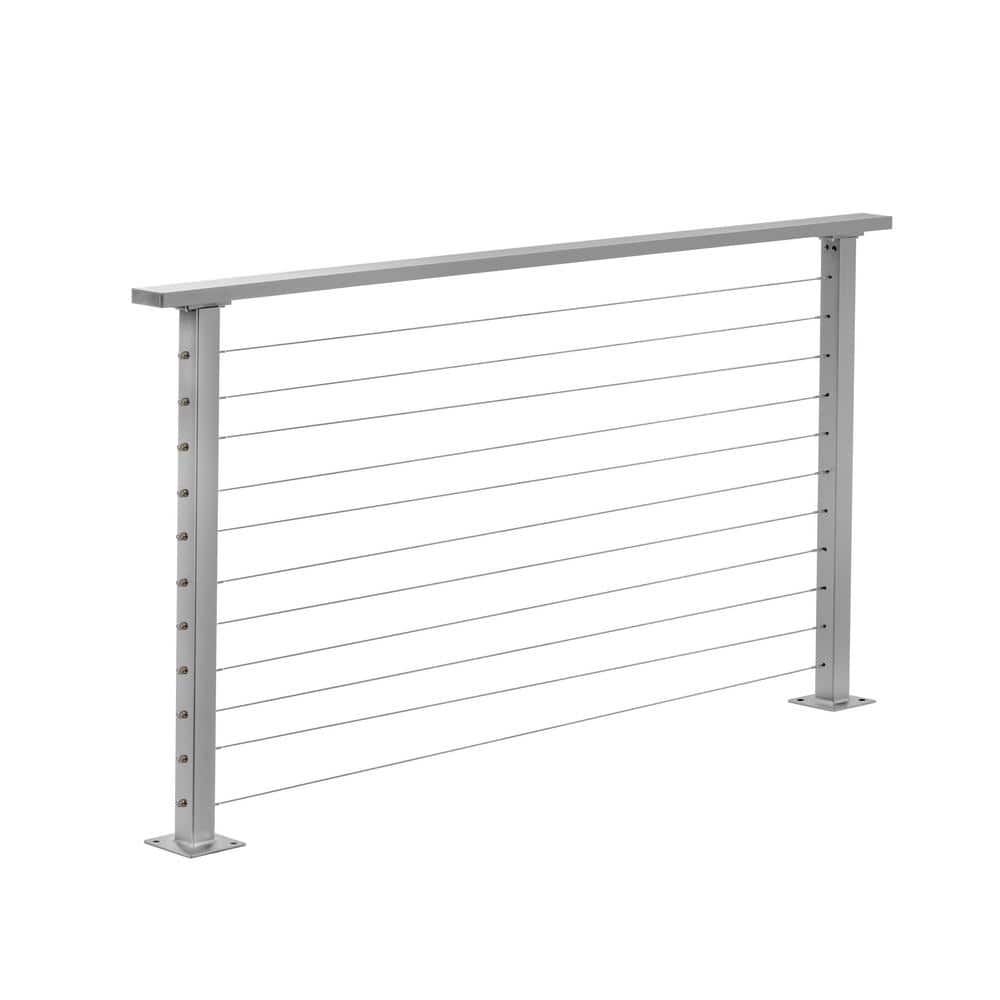 CityPost 6 ft. Deck Cable Railing, 36 in. Base Mount, Grey