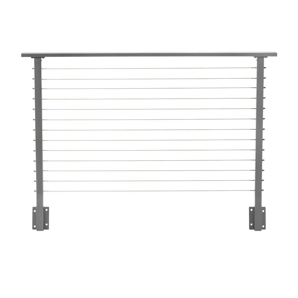 CityPost 6 ft. Deck Cable Railing, 42 in. Face Mount, Grey