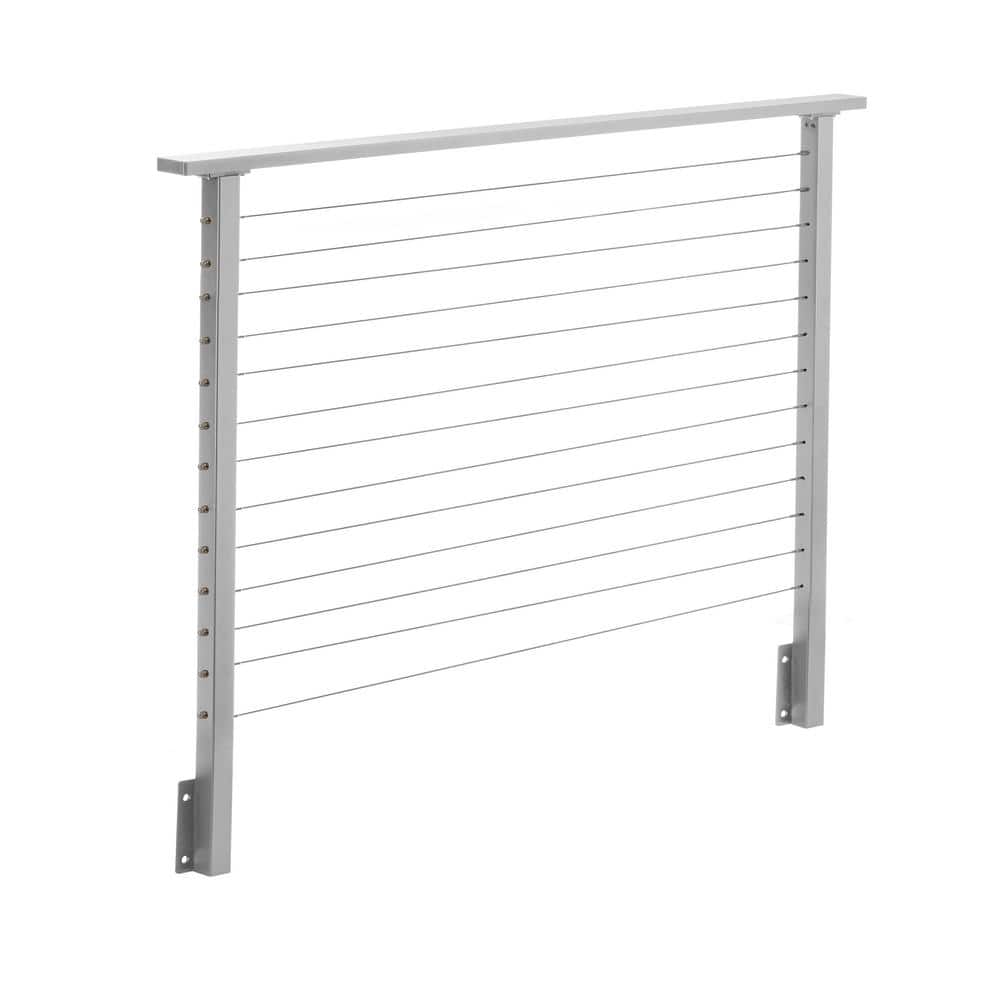 CityPost 6 ft. Deck Cable Railing, 42 in. Face Mount, Grey