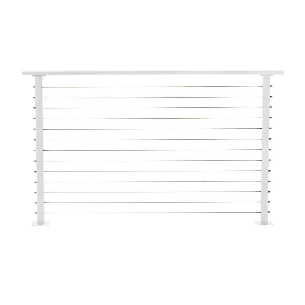 CityPost 6 ft. Deck Cable Railing, 42 in. Base Mount, White