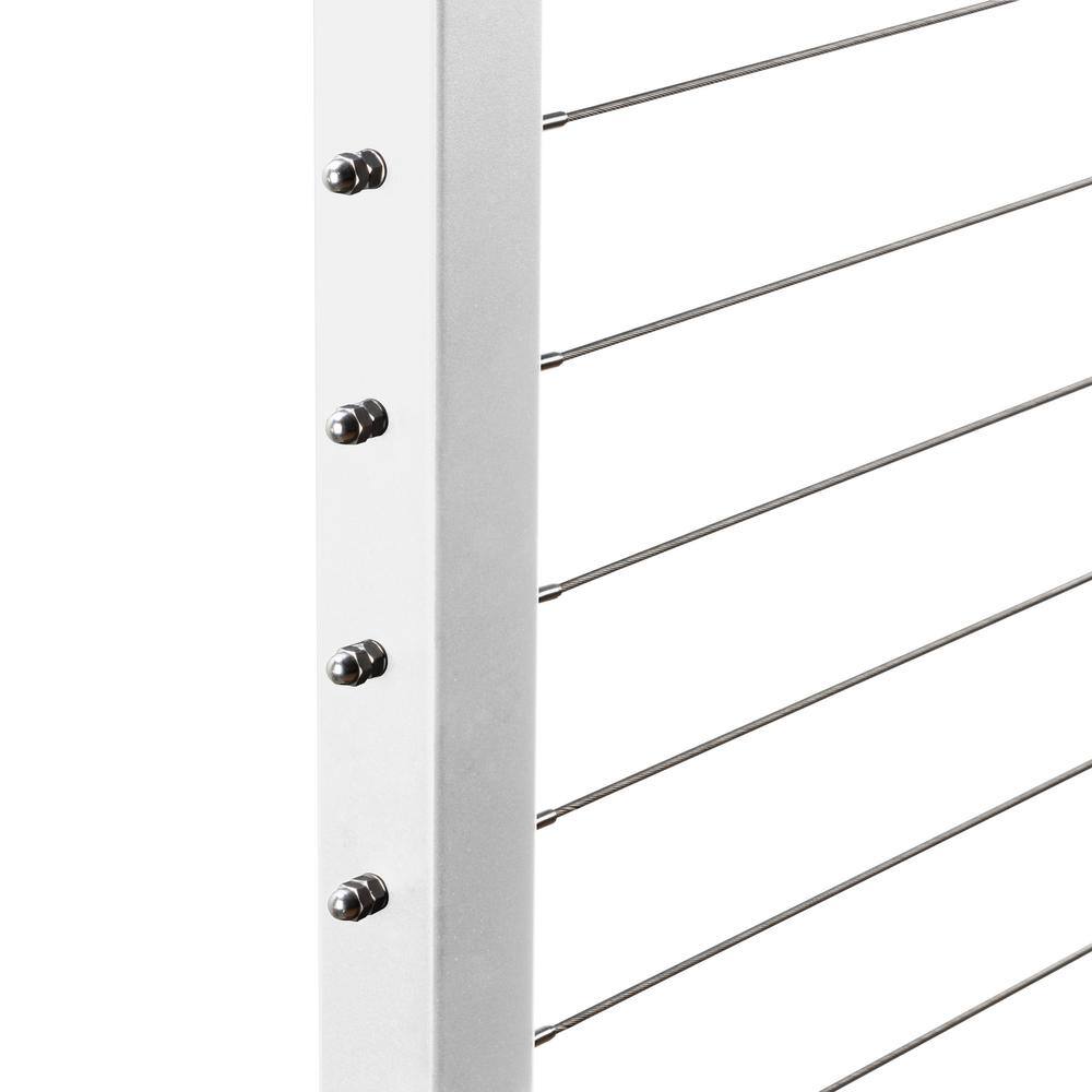CityPost 6 ft. Deck Cable Railing, 42 in. Face Mount, White