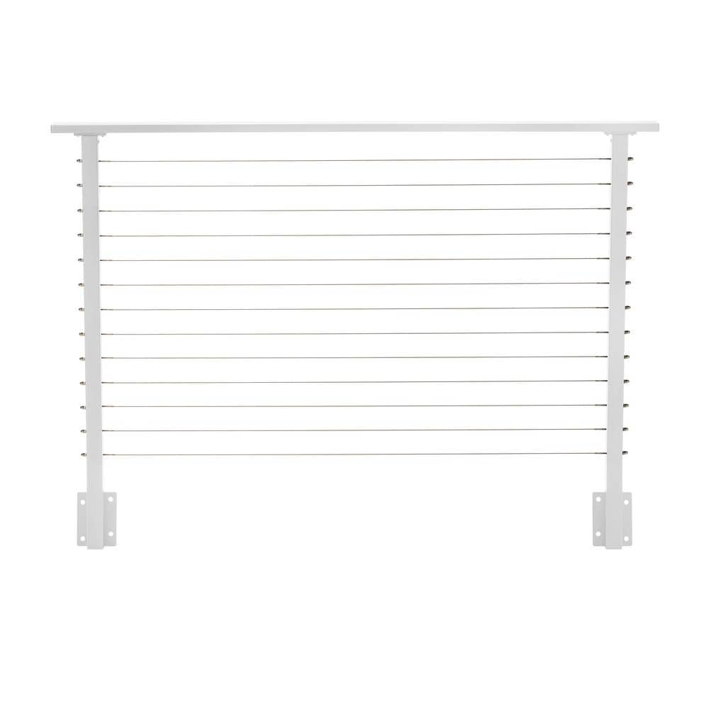 CityPost 6 ft. Deck Cable Railing, 42 in. Face Mount, White
