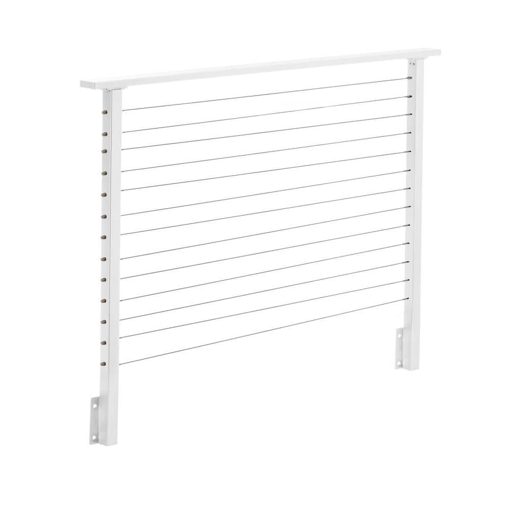 CityPost 6 ft. Deck Cable Railing, 42 in. Face Mount, White