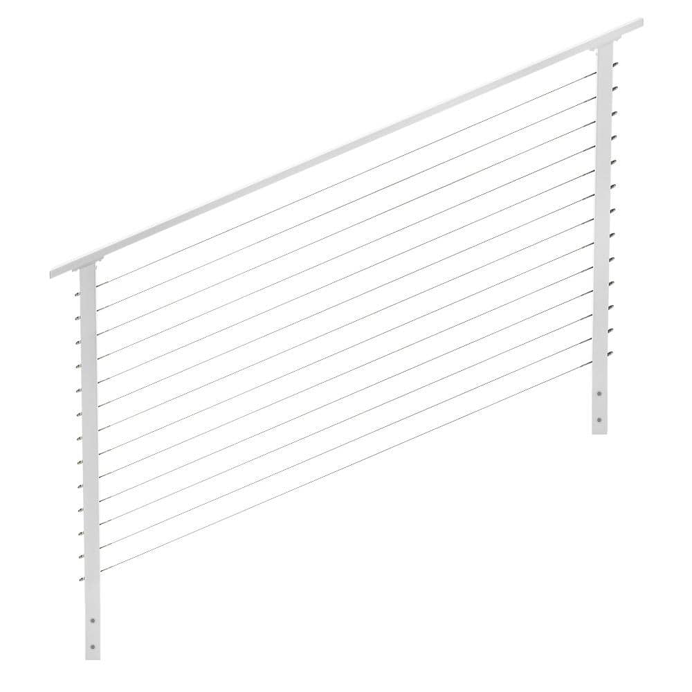 CityPost 6 ft. Stair Cable Railing, 42 in. Face Mount, White