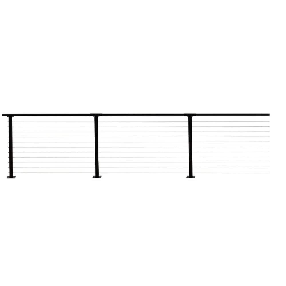CityPost 60 ft. Deck Cable Railing, 36 in. Base Mount, Black