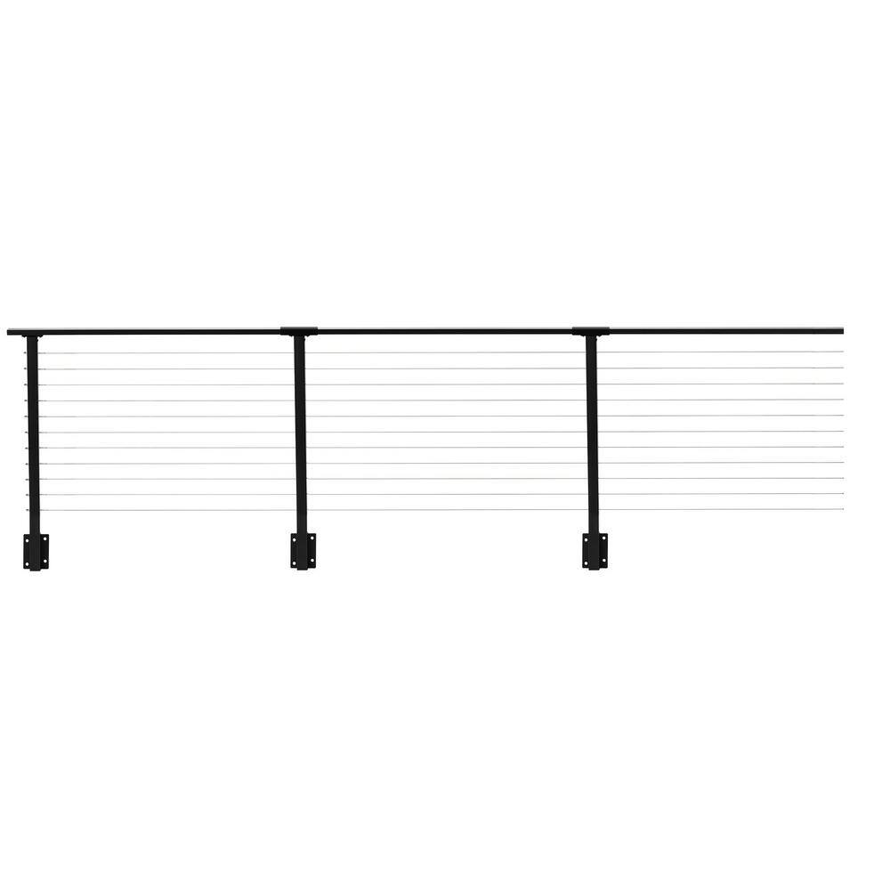 CityPost 62 ft. x 36 in. Black Deck Cable Railing, Face Mount