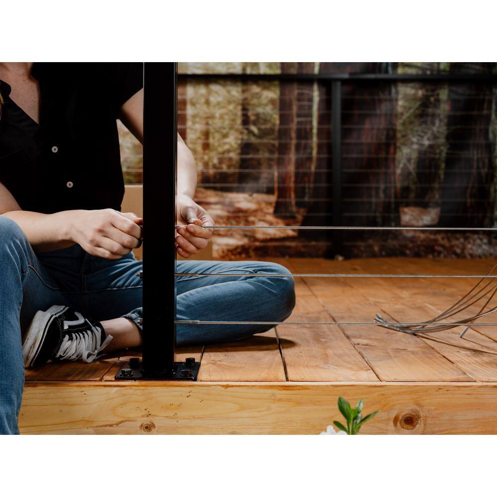 CityPost 72 ft. Black Deck Cable Railing 36 in. Base Mount