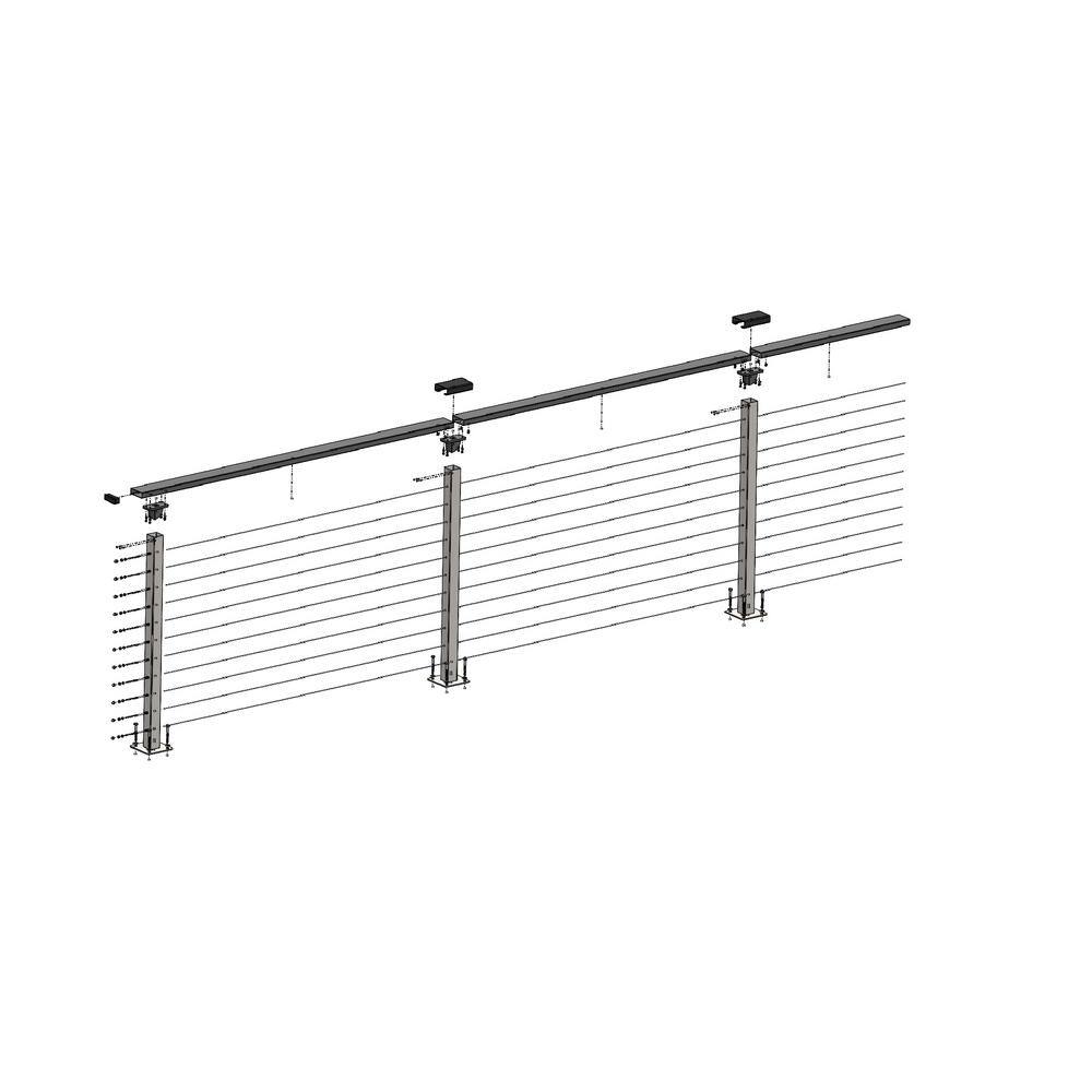 CityPost 72 ft. Deck Cable Railing, 36 in. Base Mount, Grey