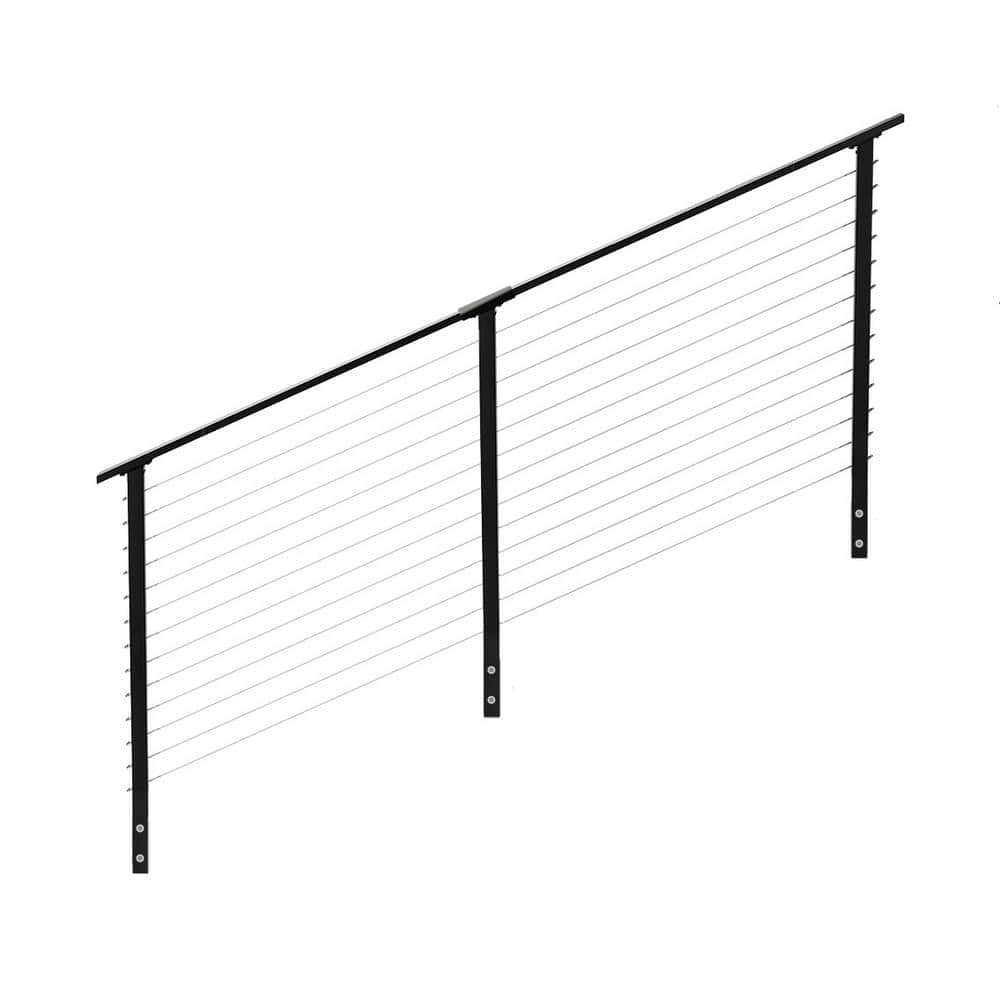 CityPost 8 ft. Stair Cable Railing, 36 in. Face Mount, Black