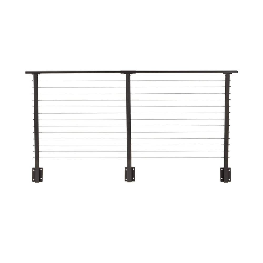 CityPost 8 ft. Deck Cable Railing, 42 in. Face Mount in Bronze