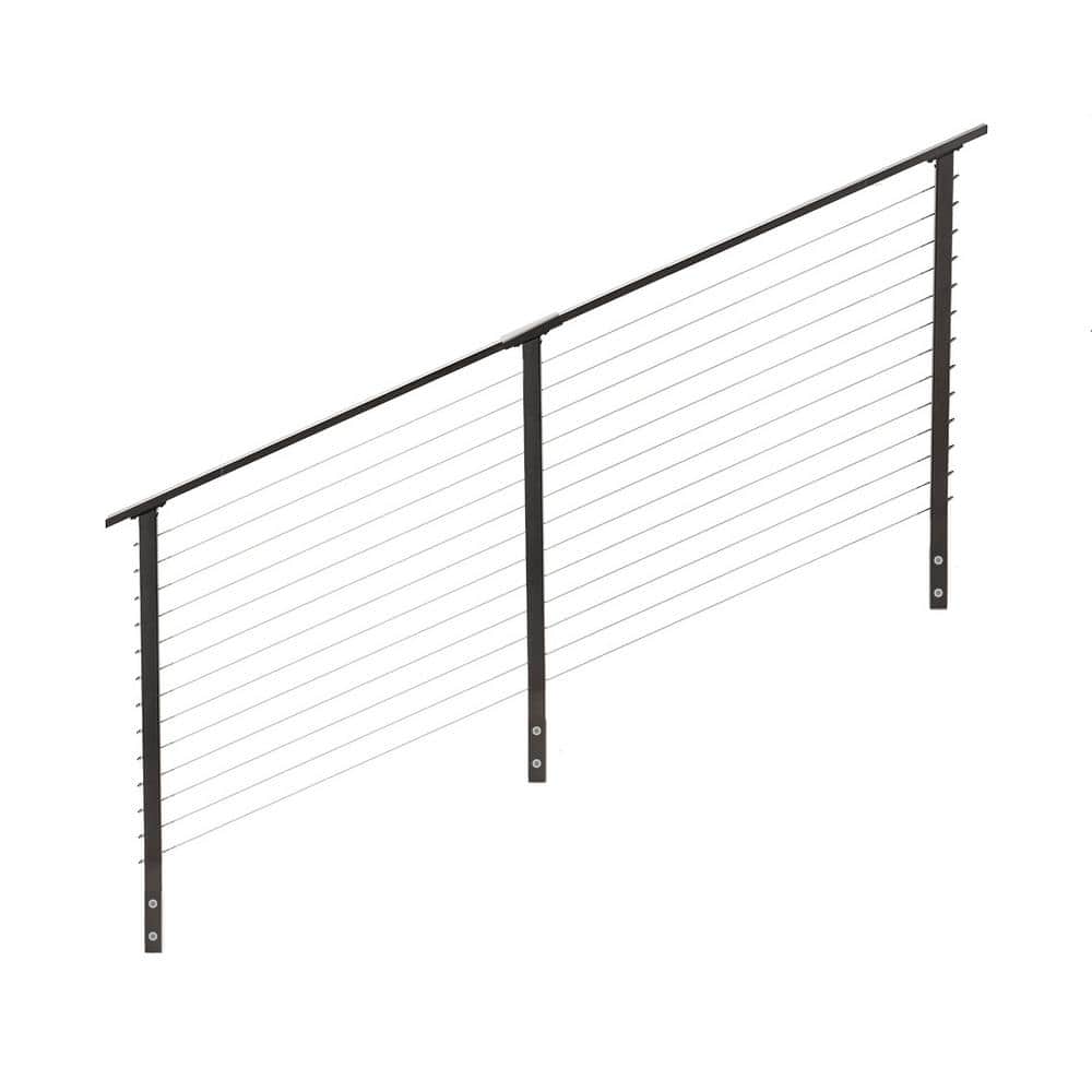 CityPost 8 ft. Stair Cable Railing, 42 in. Face Mount, Bronze