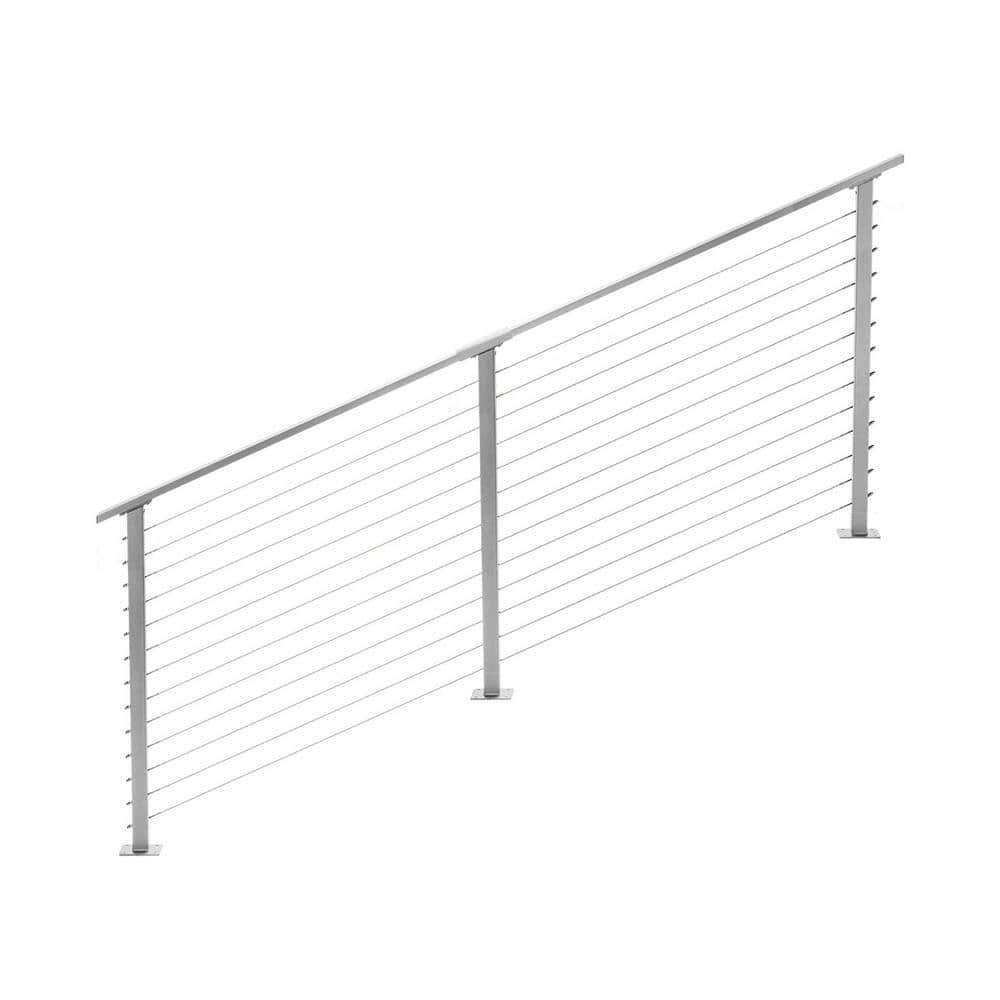 CityPost 8 ft. Stair Cable Railing, 42 in. Base Mount, Grey