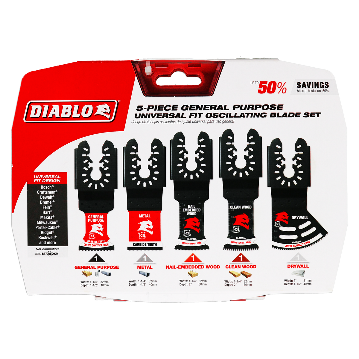 Diablo Oscillating Blade Set for General Purpose Cuts