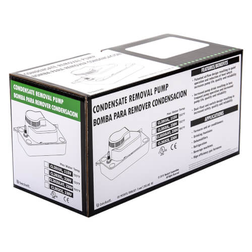 Beckett Pumps CL201UL condensate pump - box view (Voltage: 115V; Horse Power: 1/30)