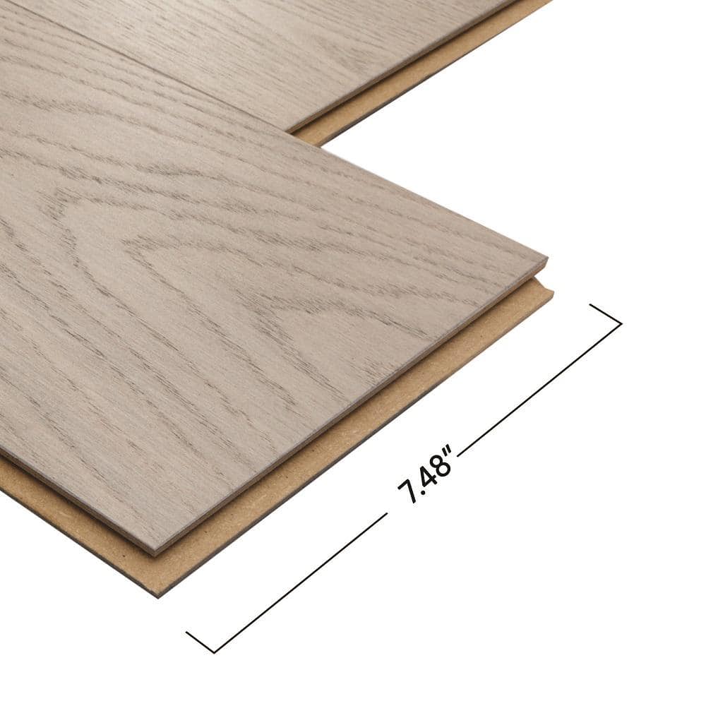 Pergo Defense+ Claremore Bay Oak 3/8 in. T x 7.5 in. W Click Lock Wire Brushed Engineered Hardwood Flooring (24.5 sq.ft./case)