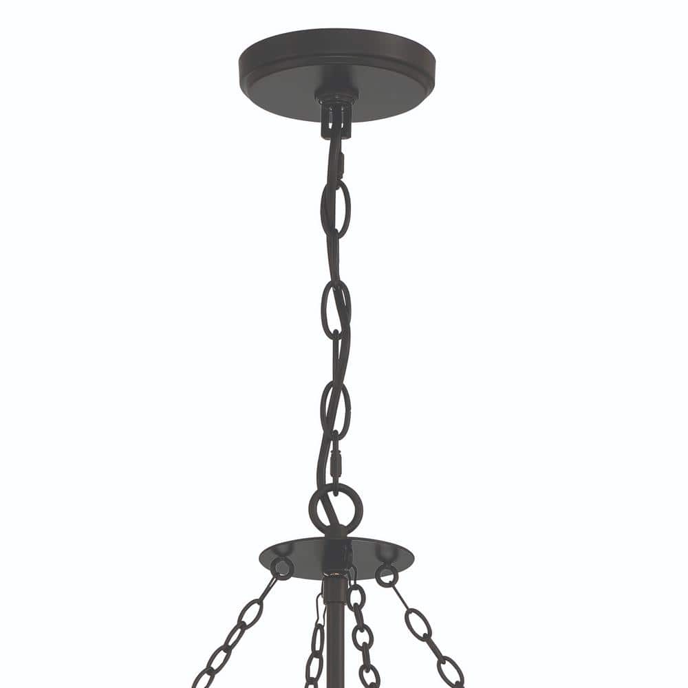 Vanity Art 5 -Light Candle Style Wagon Wheel Chandelier in Classic Black/Brass Dust