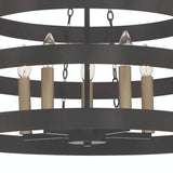Vanity Art 5 -Light Candle Style Wagon Wheel Chandelier in Classic Black/Brass Dust