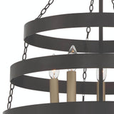 Vanity Art 5 -Light Candle Style Wagon Wheel Chandelier in Classic Black/Brass Dust