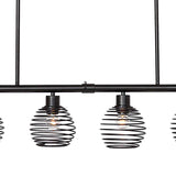 Vanity Art 60-Watt 6-Light Classic Black Shaded Globe Kitchen Island Linear Pendant Light with Metal Shade, No Bulbs Included