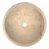 ANZZI Desert Basin Vessel Sink in Classic Cream Marble, 16.5 in. Round
