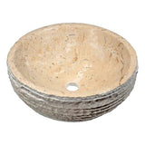 ANZZI Desert Basin Vessel Sink in Classic Cream Marble, 16.5 in. Round