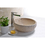 ANZZI Desert Basin Vessel Sink in Classic Cream Marble, 16.5 in. Round