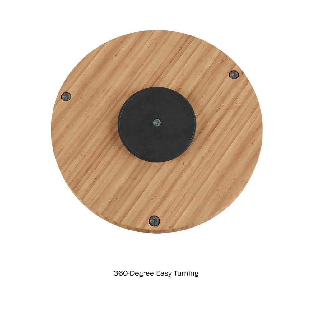 Classic Cuisine 2-Shelf 10 in. All Natural Brown Bamboo Lazy Susan Turntable