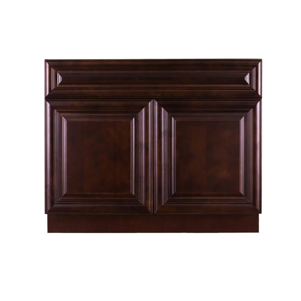 LIFEART CABINETRY Edinburgh Espresso Plywood Raised Panel Stock Assembled Base Kitchen Cabinet (42 in. W x 34.5 in. H x 24 in. D)