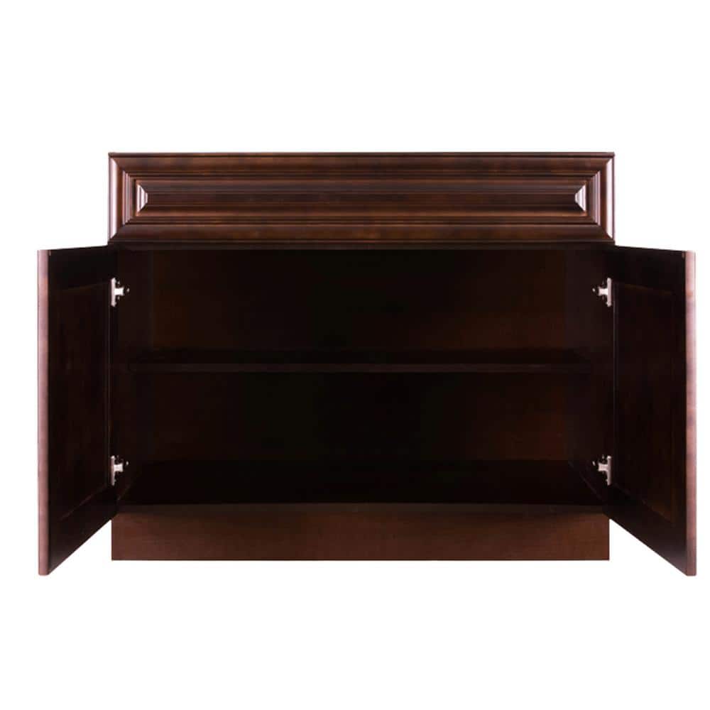 LIFEART CABINETRY Edinburgh Espresso Plywood Raised Panel Stock Assembled Base Kitchen Cabinet (42 in. W x 34.5 in. H x 24 in. D)