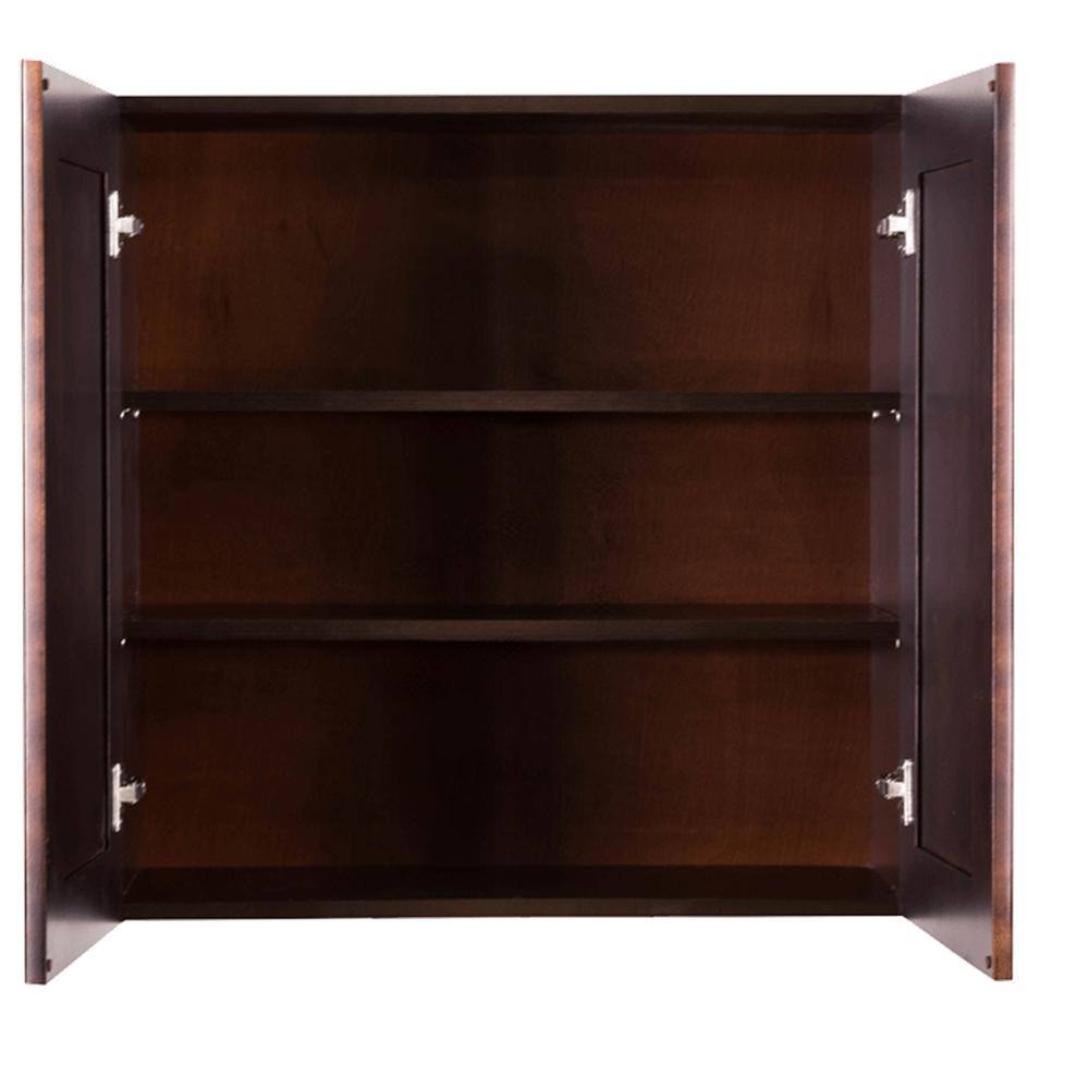 LIFEART CABINETRY Edinburgh Espresso Plywood Raised Panel Stock Assembled Wall Kitchen Cabinet (36 in. W x 36 in. H x 12 in. D)