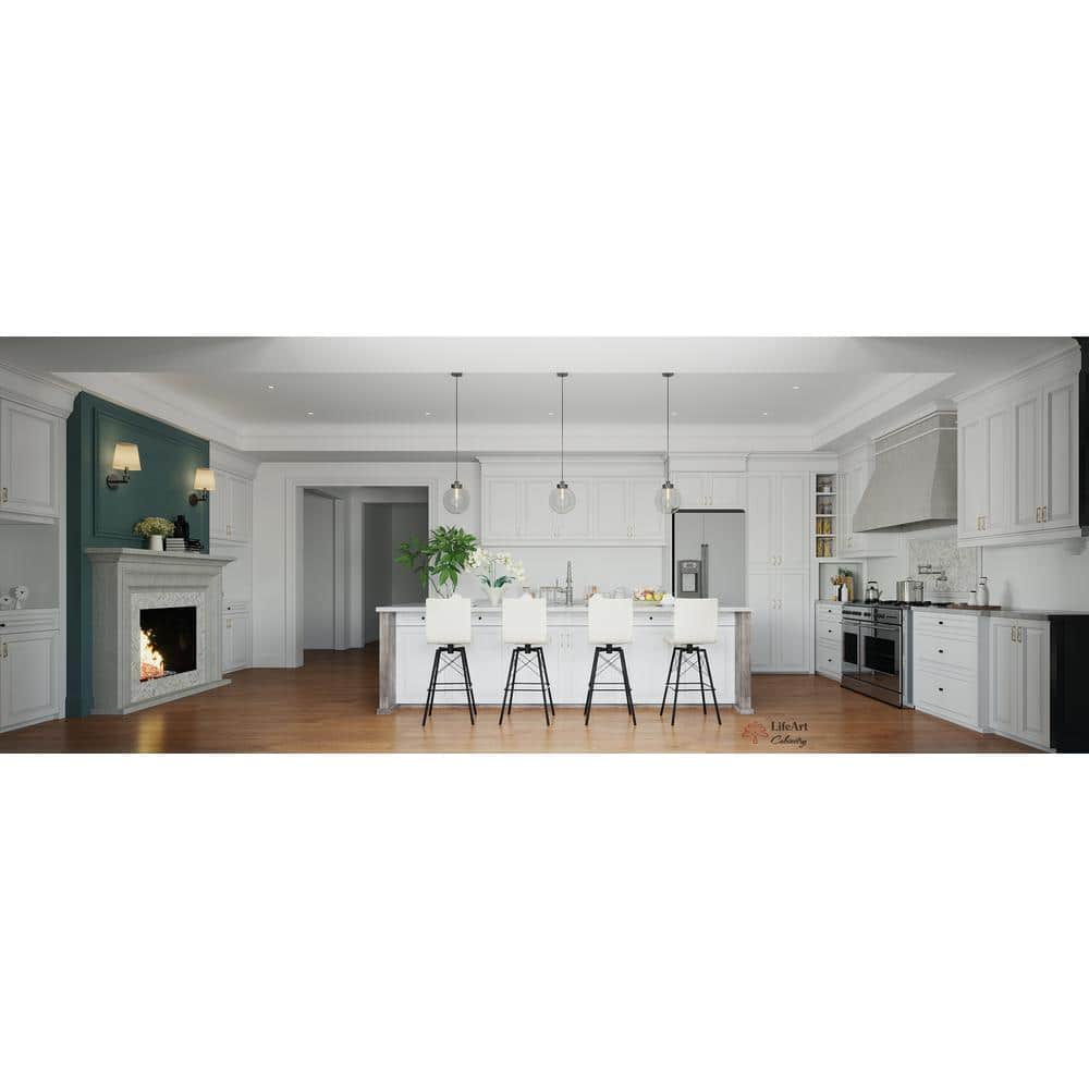 LIFEART CABINETRY LaPort Assembled 15x34.5x24 in. Base Cabinet with 1 Door and 1 Drawer in Classic White