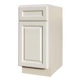 LIFEART CABINETRY LaPort Assembled 15x34.5x24 in. Base Cabinet with 1 Door and 1 Drawer in Classic White
