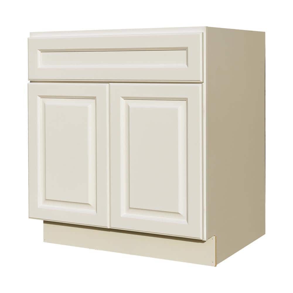 LIFEART CABINETRY LaPort Assembled 30x34.5x24 in. Base Cabinet with 2 Doors and 1 Drawer in Classic White