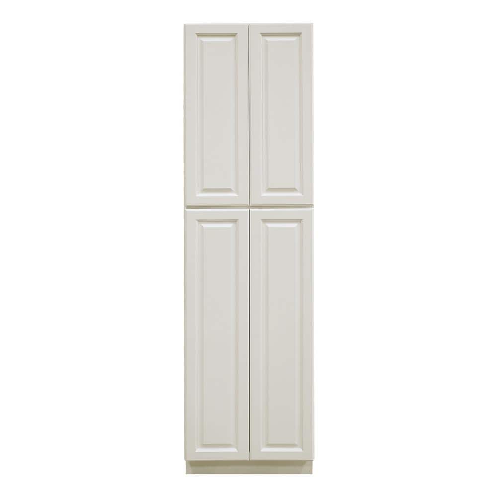 LIFEART CABINETRY LaPort Assembled 30x90x24 in. 4 Door Tall Pantry with 6 Shelves in Classic White