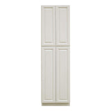 LIFEART CABINETRY LaPort Assembled 30x90x24 in. 4 Door Tall Pantry with 6 Shelves in Classic White