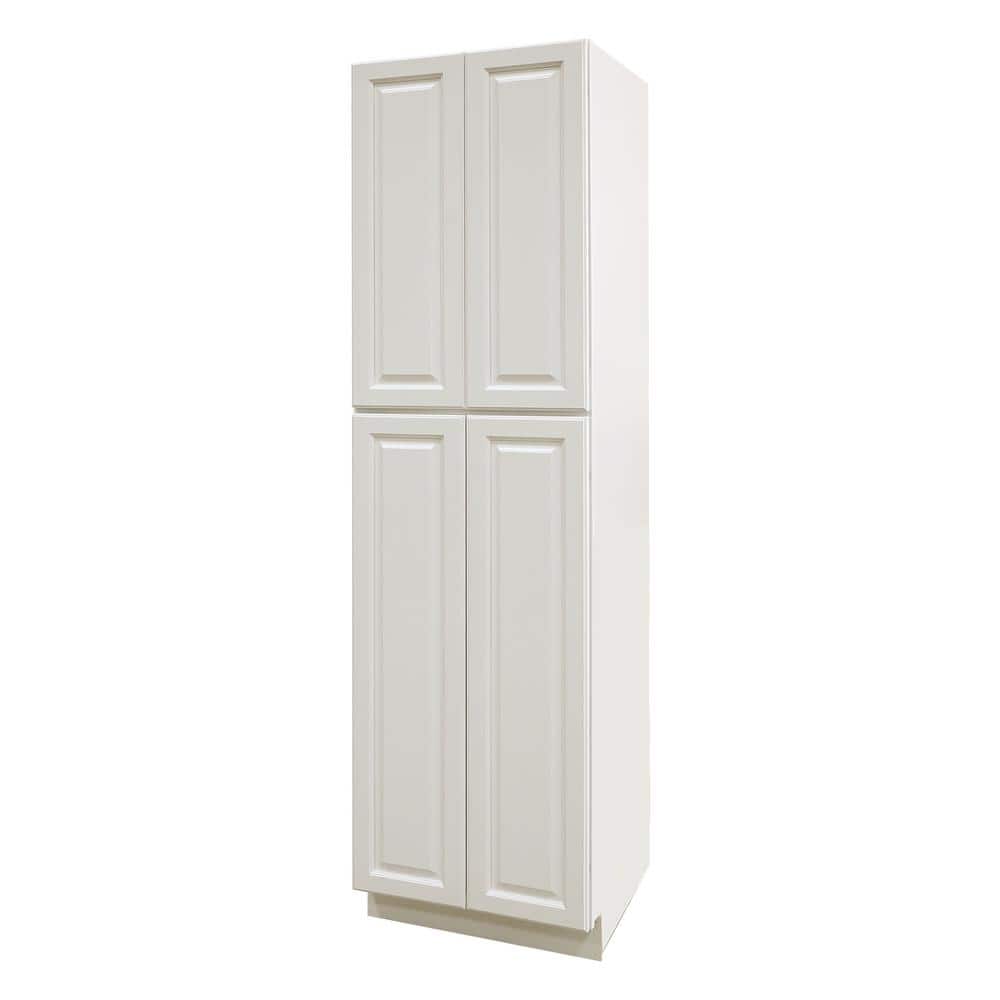 LIFEART CABINETRY LaPort Assembled 30x90x24 in. 4 Door Tall Pantry with 6 Shelves in Classic White