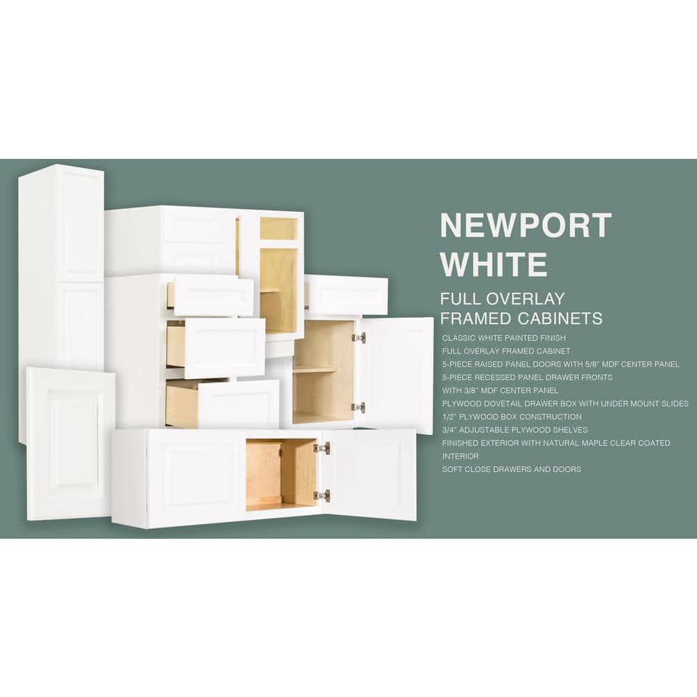 LIFEART CABINETRY LaPort Assembled 30x90x24 in. 4 Door Tall Pantry with 6 Shelves in Classic White