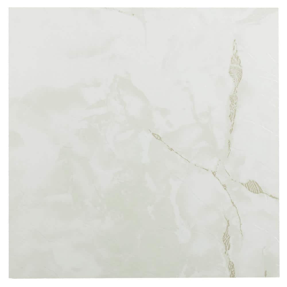 ACHIM Nexus Classic White 12 in. x 12 in. Peel and Stick Stone Vinyl Tile (20 sq. ft. / case)