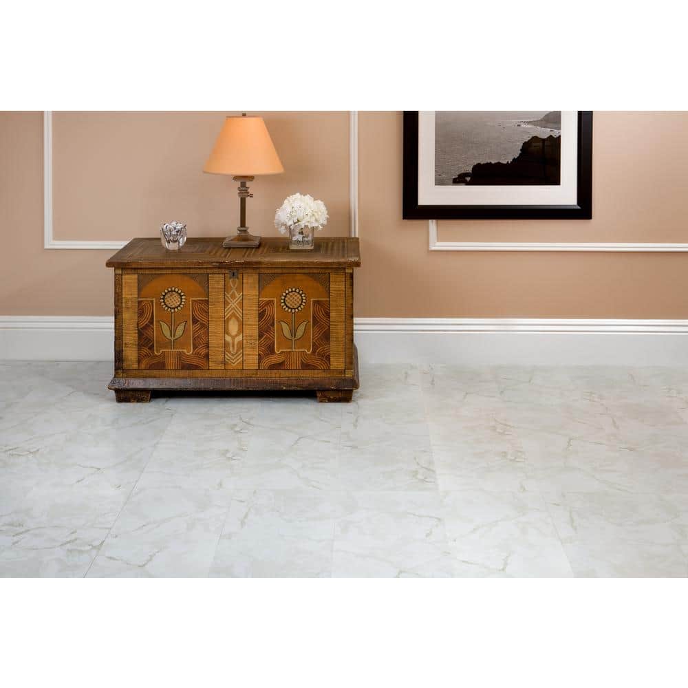 ACHIM Nexus Classic White 12 in. x 12 in. Peel and Stick Stone Vinyl Tile (20 sq. ft. / case)